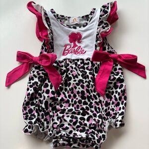 Abby and Evie Barbie Pink and Black Leopard Print Baby Romper